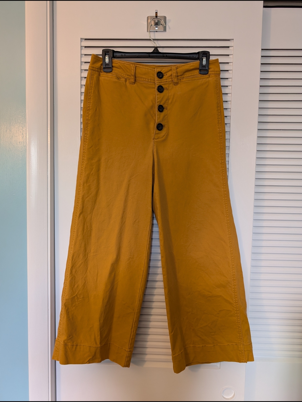 Madewell Mustard High-Rise Button-Front Cropped Wide-Leg Pants - Picture 4 of 6